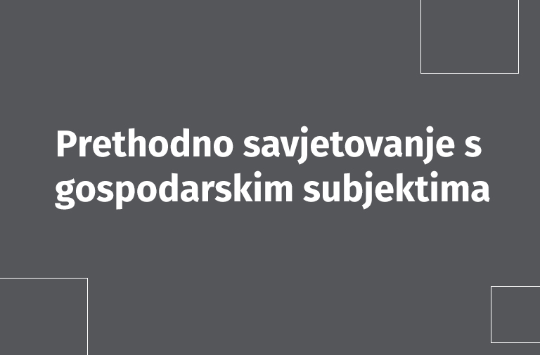 Prethodno savjetovanje s gospodarskim subjektima