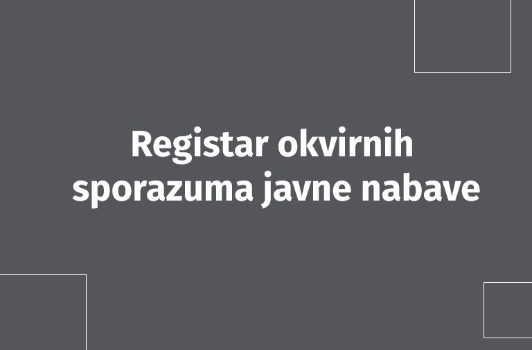 Registar okvirnih sporazuma javne nabave