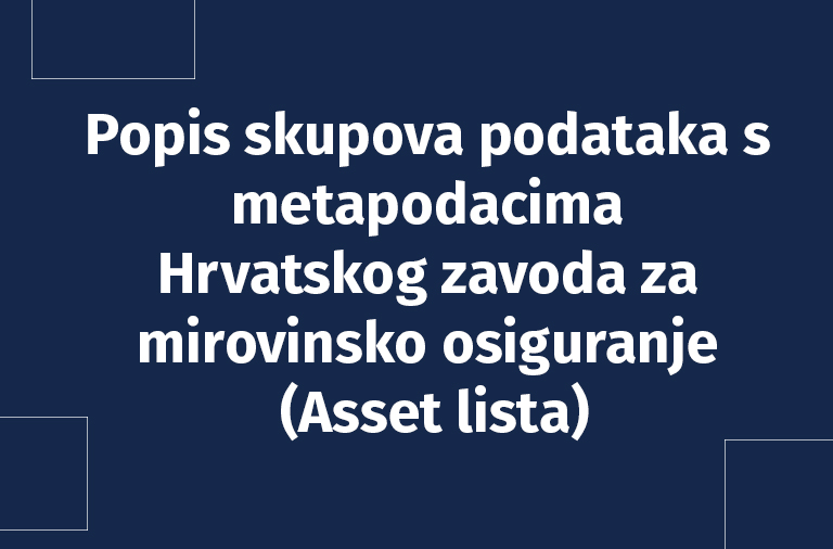 Popis skupova podataka s metapodacima - Asset lista