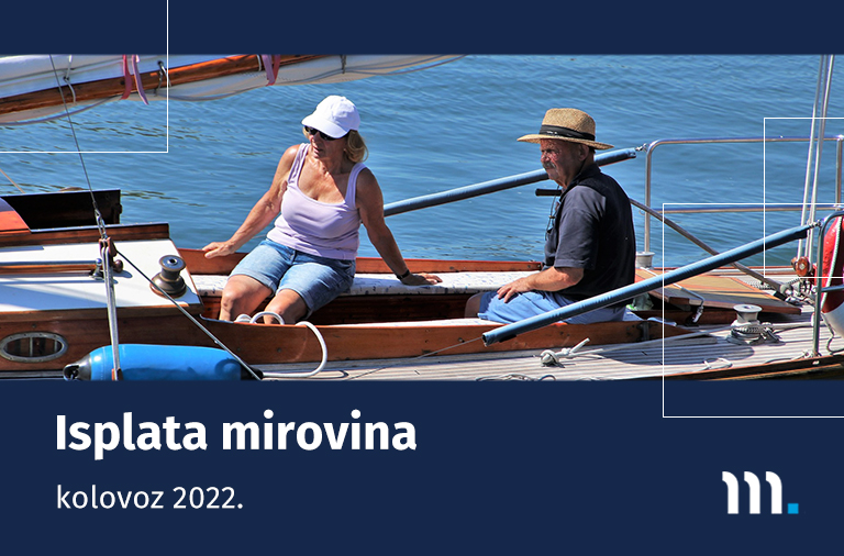 Isplata mirovina za kolovoz 2022.