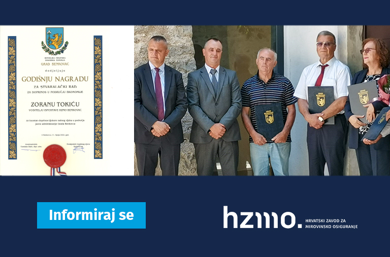 Zoran Tokić iz Ispostave HZMO-a u Benkovcu dobitnik godišnje nagrade Grada Benkovca