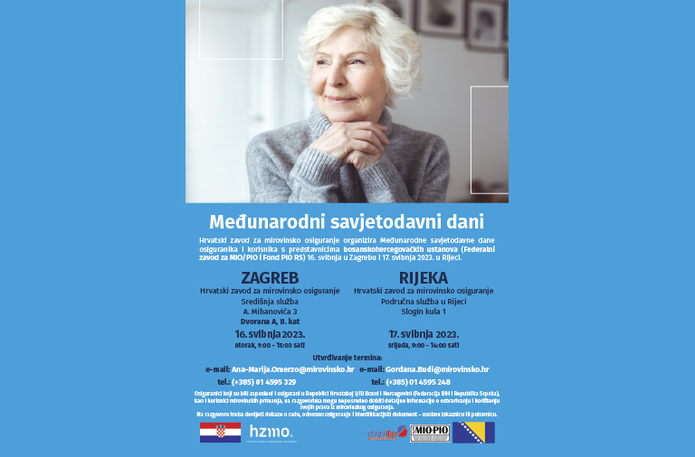 HZMO organizira međunarodne savjetodavne dane s predstavnicima mirovinskog osiguranja nositeljima mirovinskog i invalidskog osiguranja iz Bosne i Hercegovine