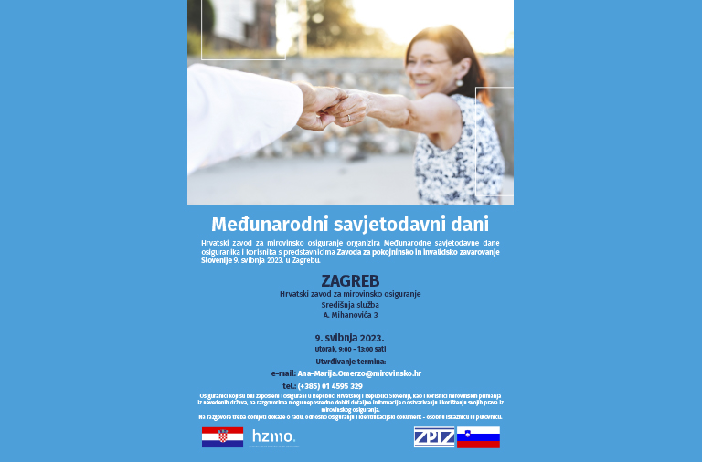 HZMO organizira međunarodne savjetodavne dane s predstavnicima mirovinskog osiguranja R Slovenije