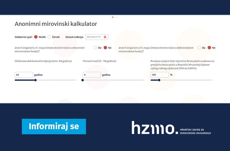 Putem portala Moja mirovina građanima omogućen izračun buduće mirovine