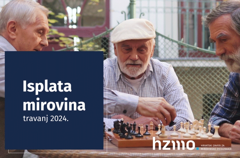 Isplata mirovina za travanj 2024.