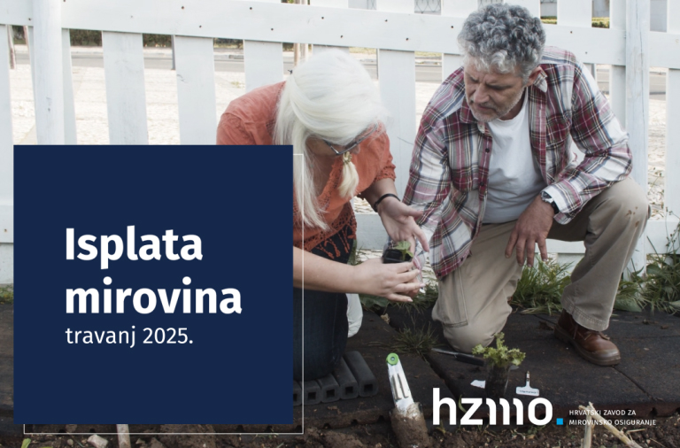 Isplata mirovina za travanj 2025.