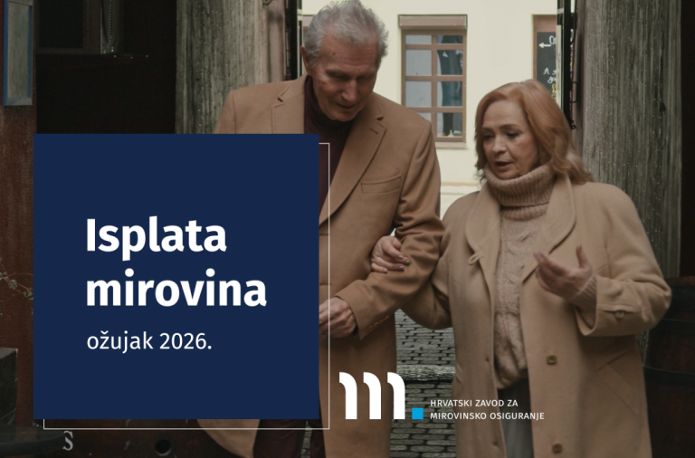 Isplata mirovina za ožujak 2026.