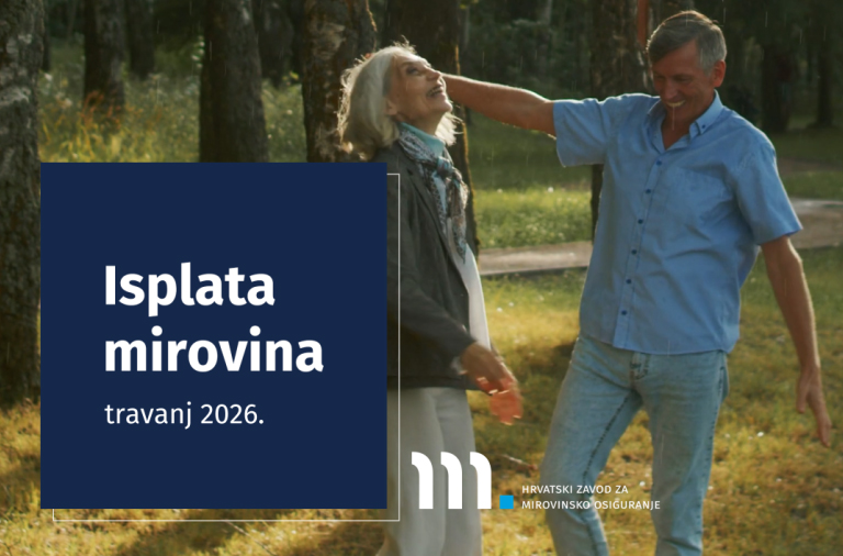 Isplata mirovina za travanj 2026.