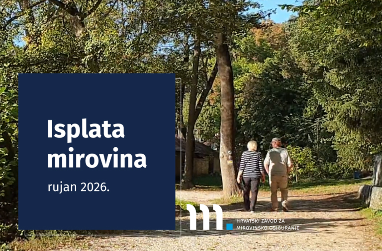 Isplata mirovina za rujan 2026.