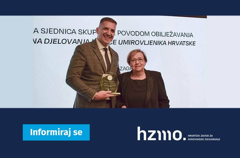 HZMO primio priznanje u povodu 80. obljetnice Matice umirovljenika Hrvatske