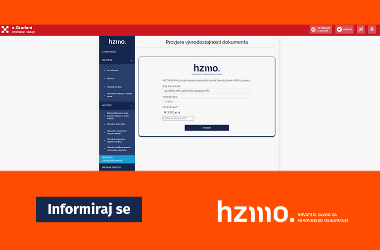 Upozorenje građanima: neslužbena web stranica oponaša portal e-Usluga HZMO-a